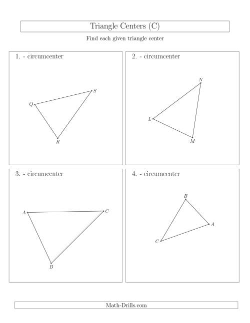 The Contructing Circumcenters for Acute Triangles (C) Math Worksheet