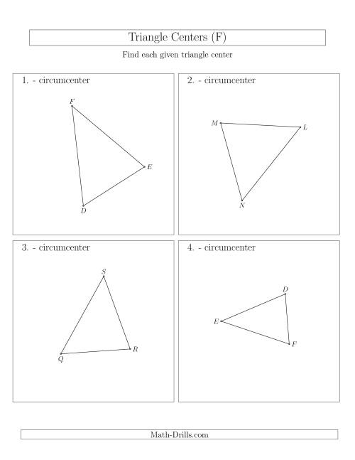The Contructing Circumcenters for Acute Triangles (F) Math Worksheet