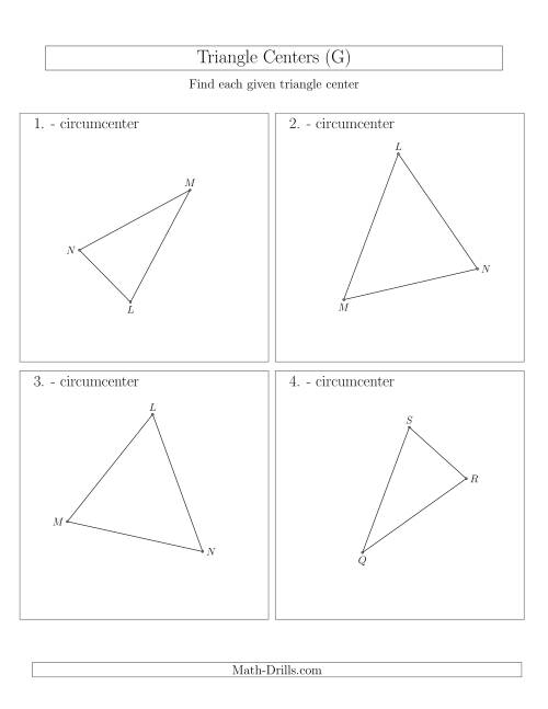 The Contructing Circumcenters for Acute Triangles (G) Math Worksheet