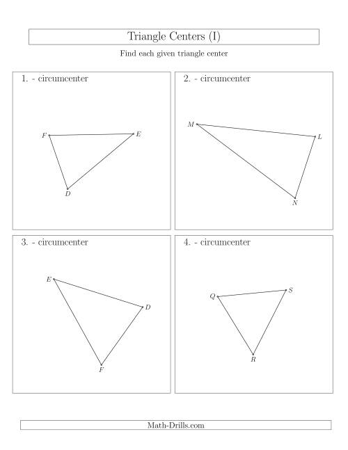 The Contructing Circumcenters for Acute Triangles (I) Math Worksheet