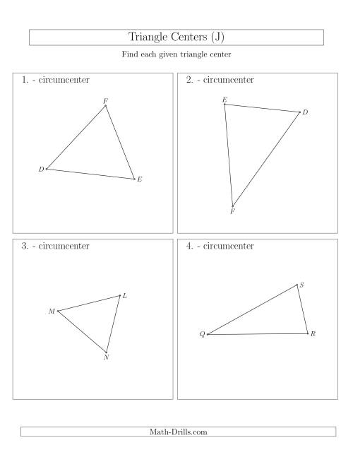 The Contructing Circumcenters for Acute Triangles (J) Math Worksheet