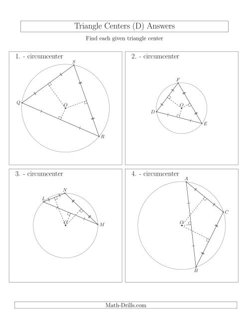 The Contructing Circumcenters for Acute and Obtuse Triangles (D) Math Worksheet Page 2