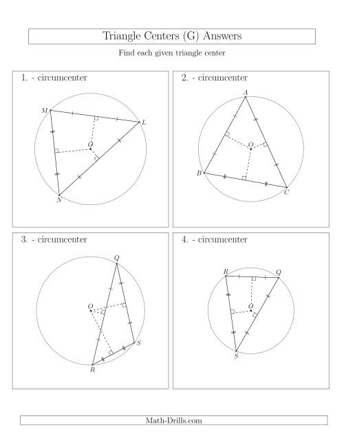 The Contructing Circumcenters for Acute and Obtuse Triangles (G) Math Worksheet Page 2