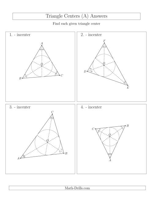 The Contructing Incenters for Acute Triangles (A) Math Worksheet Page 2