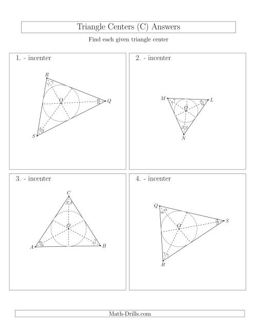 The Contructing Incenters for Acute Triangles (C) Math Worksheet Page 2
