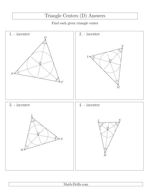 The Contructing Incenters for Acute Triangles (D) Math Worksheet Page 2
