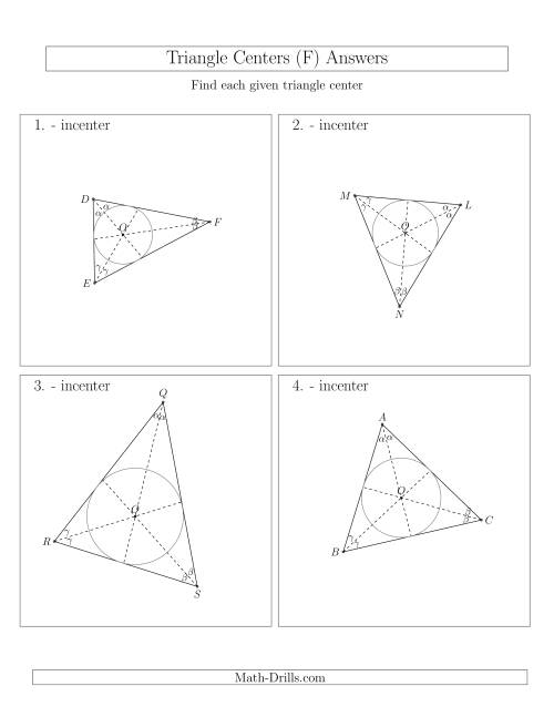 The Contructing Incenters for Acute Triangles (F) Math Worksheet Page 2