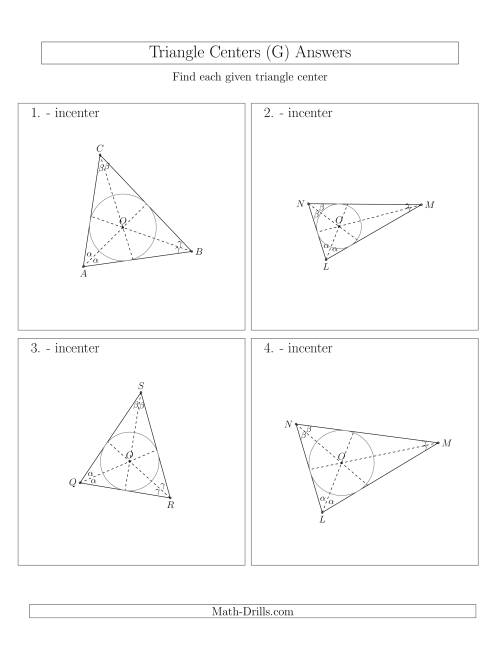 The Contructing Incenters for Acute Triangles (G) Math Worksheet Page 2