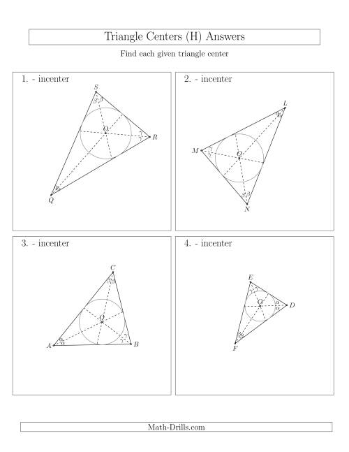 The Contructing Incenters for Acute Triangles (H) Math Worksheet Page 2