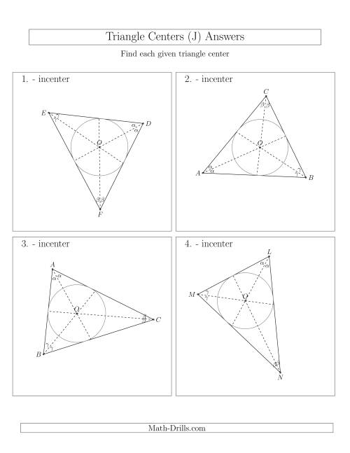 The Contructing Incenters for Acute Triangles (J) Math Worksheet Page 2