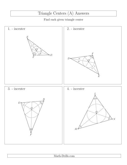 The Contructing Incenters for Acute and Obtuse Triangles (A) Math Worksheet Page 2