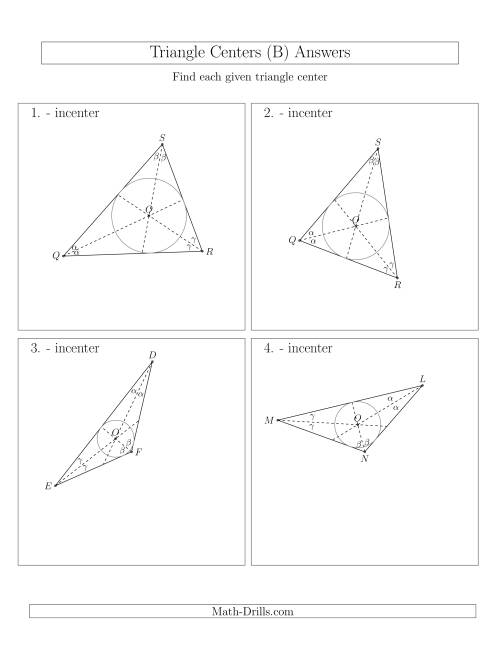 The Contructing Incenters for Acute and Obtuse Triangles (B) Math Worksheet Page 2