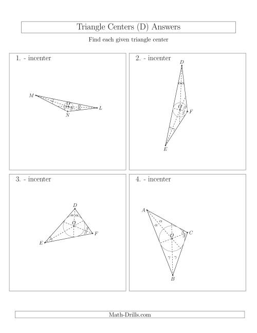 The Contructing Incenters for Acute and Obtuse Triangles (D) Math Worksheet Page 2