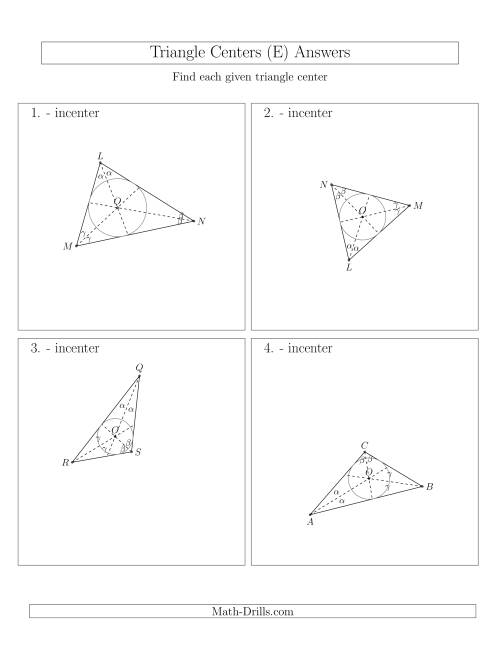 The Contructing Incenters for Acute and Obtuse Triangles (E) Math Worksheet Page 2