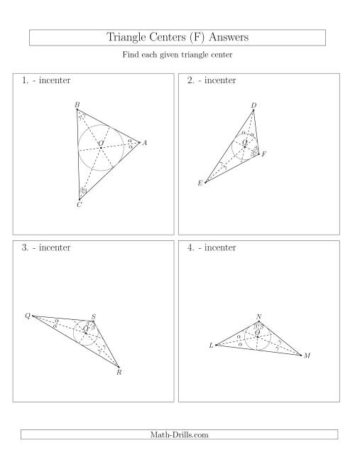 The Contructing Incenters for Acute and Obtuse Triangles (F) Math Worksheet Page 2