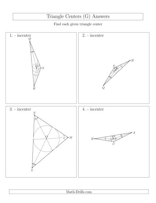 The Contructing Incenters for Acute and Obtuse Triangles (G) Math Worksheet Page 2