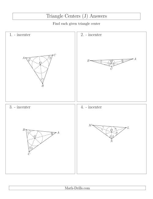 The Contructing Incenters for Acute and Obtuse Triangles (J) Math Worksheet Page 2