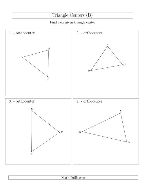 The Contructing Orthocenters for Acute Triangles (B) Math Worksheet