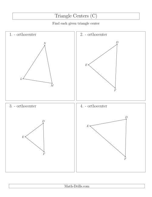 The Contructing Orthocenters for Acute Triangles (C) Math Worksheet