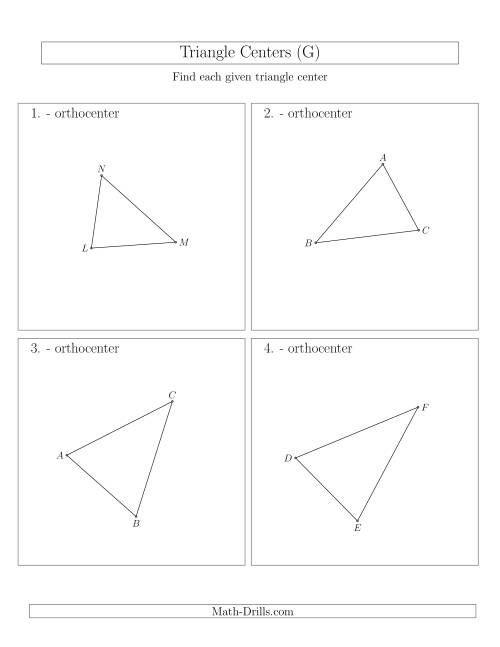 The Contructing Orthocenters for Acute Triangles (G) Math Worksheet