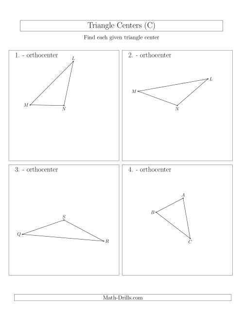 The Contructing Orthocenters for Acute and Obtuse Triangles (C) Math Worksheet