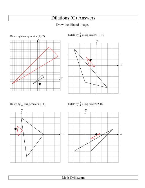 The Dilations Using Various Centers (C) Math Worksheet Page 2