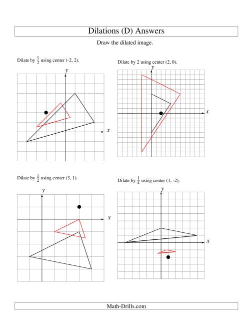 The Dilations Using Various Centers (D) Math Worksheet Page 2