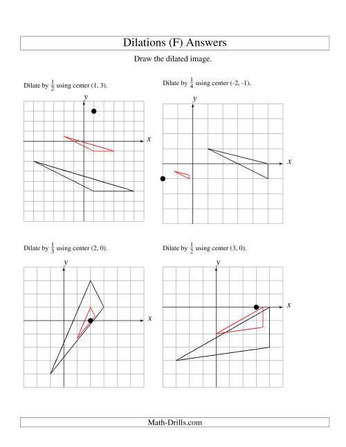 The Dilations Using Various Centers (F) Math Worksheet Page 2