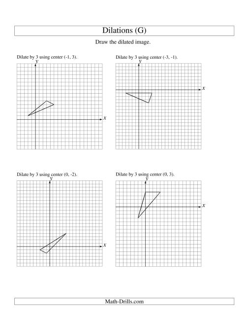 The Dilations Using Various Centers (G) Math Worksheet