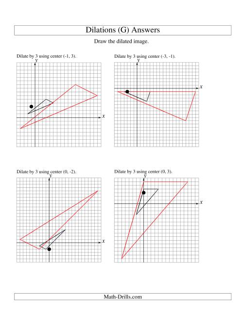 The Dilations Using Various Centers (G) Math Worksheet Page 2