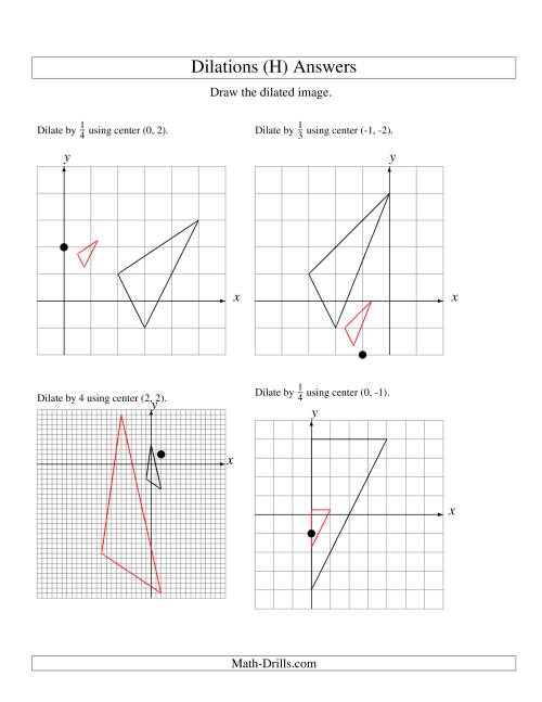 The Dilations Using Various Centers (H) Math Worksheet Page 2