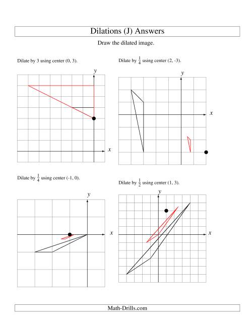 The Dilations Using Various Centers (J) Math Worksheet Page 2