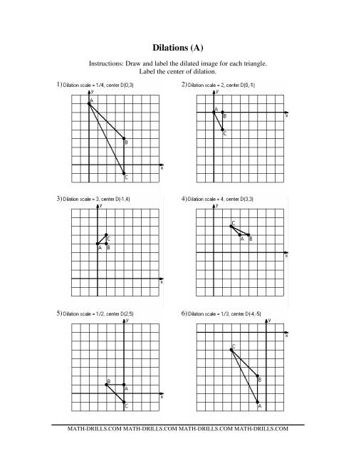 Dilation Practice Worksheet With Answers