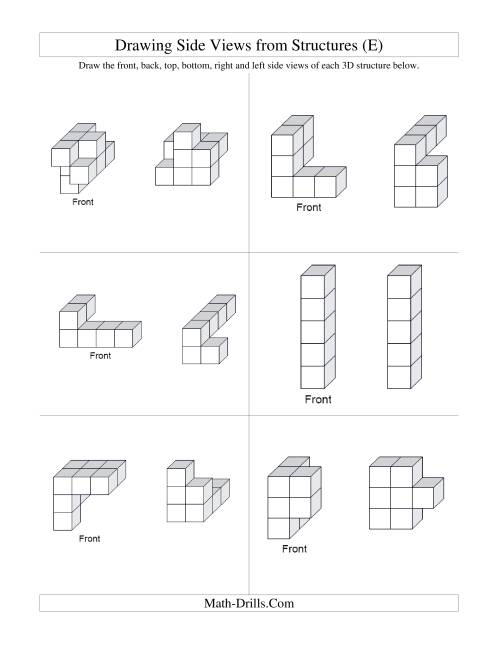 The Building Connecting Cube Structures from Side Views (E) Math Worksheet Page 2