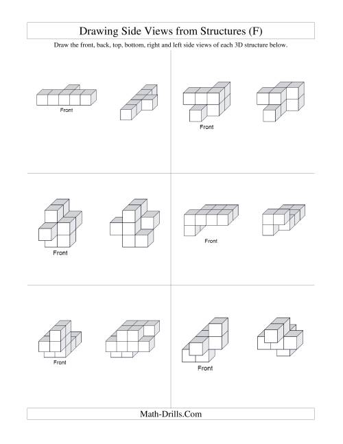 The Building Connecting Cube Structures from Side Views (F) Math Worksheet Page 2