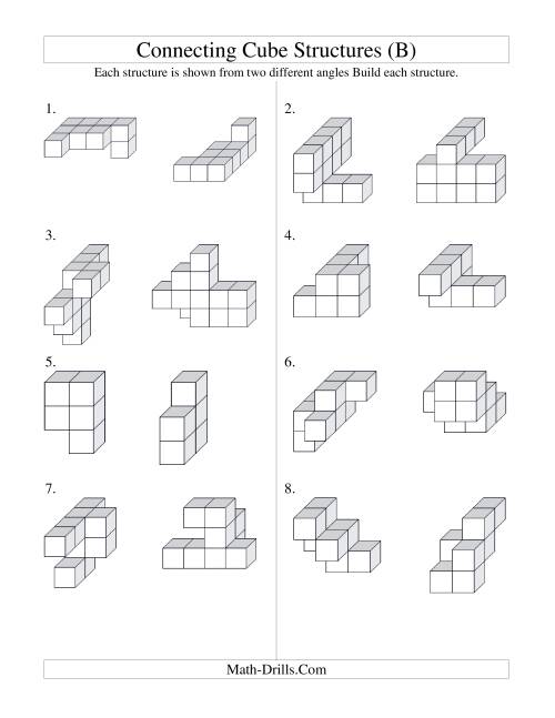 The Building Connecting Cube Structures (B) Math Worksheet