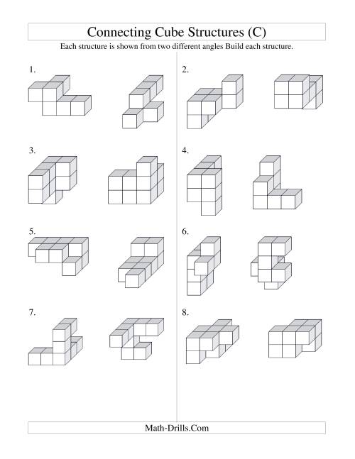 The Building Connecting Cube Structures (C) Math Worksheet