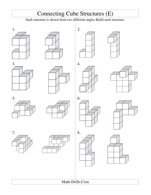 The Building Connecting Cube Structures (E) Math Worksheet
