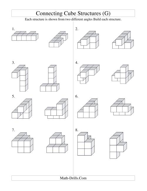 The Building Connecting Cube Structures (G) Math Worksheet