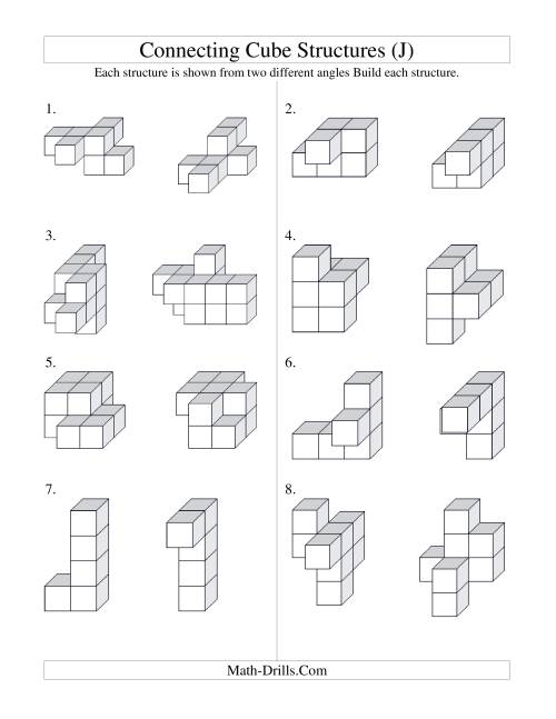 The Building Connecting Cube Structures (J) Math Worksheet