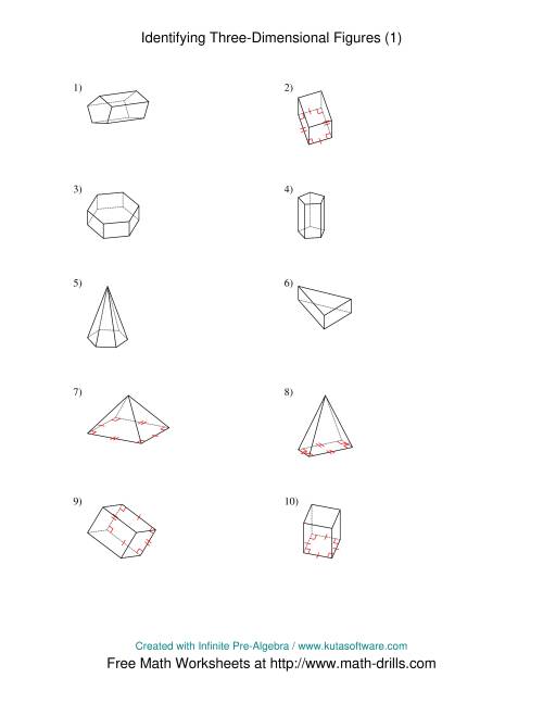 The Identifying Prisms and Pyramids (A) Math Worksheet