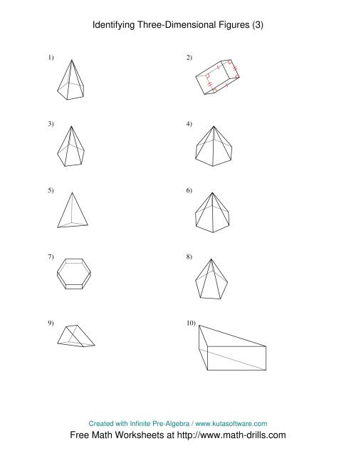 The Identifying Prisms and Pyramids (C) Math Worksheet