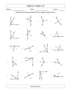 Complementary, Supplementary and Explementary (Adjacent Angles) Angle Relationships with Rotated Diagrams