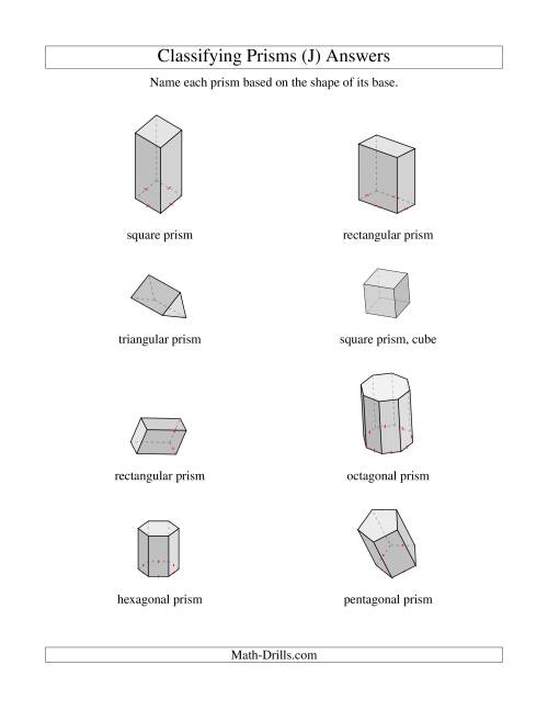 The Classifying Prisms (J) Math Worksheet Page 2