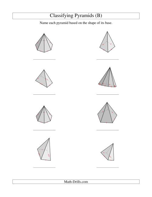 The Classifying Pyramids (B) Math Worksheet