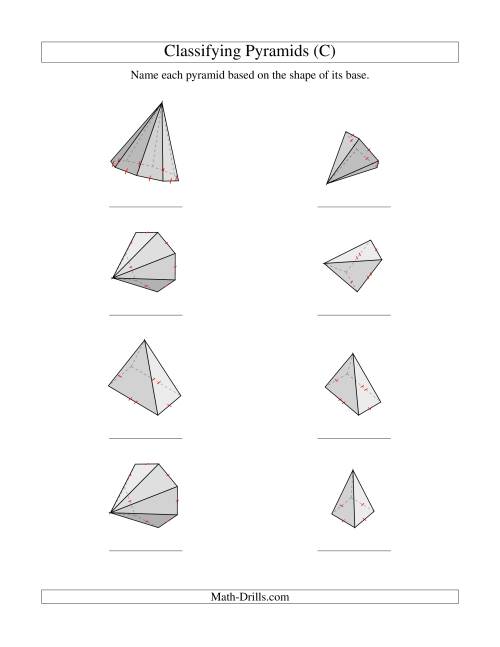 The Classifying Pyramids (C) Math Worksheet