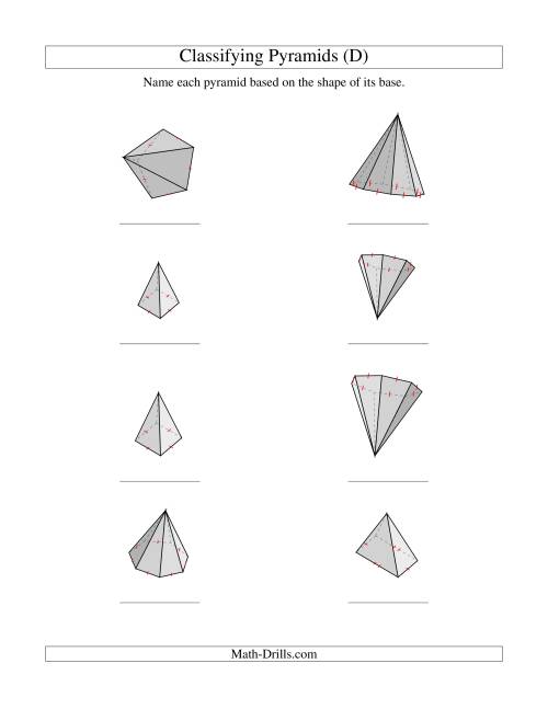 The Classifying Pyramids (D) Math Worksheet