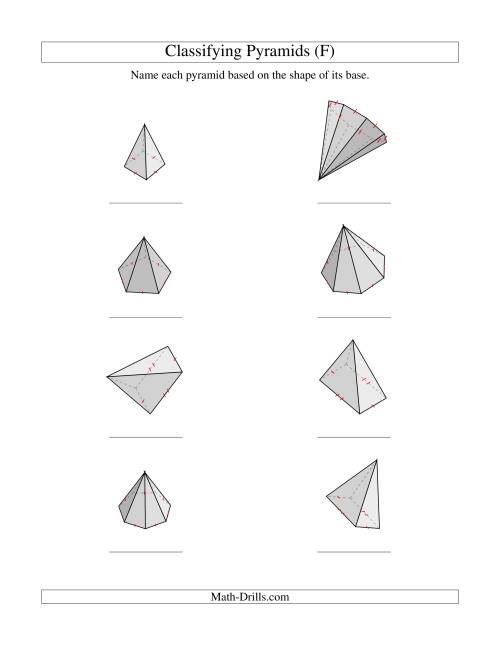 The Classifying Pyramids (F) Math Worksheet
