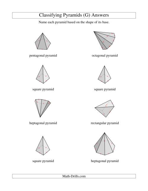 The Classifying Pyramids (G) Math Worksheet Page 2