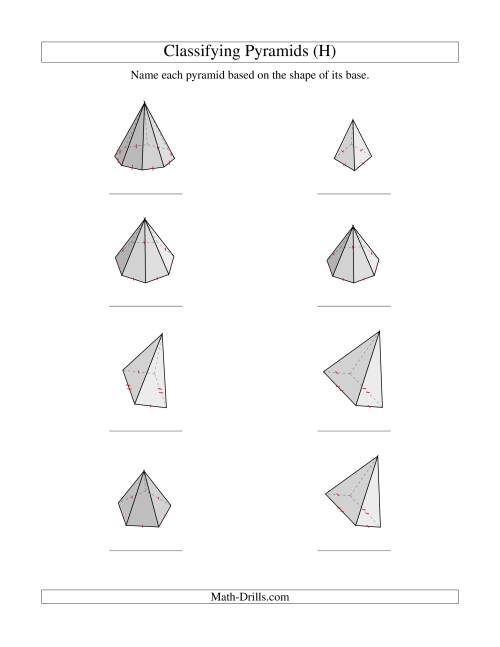 The Classifying Pyramids (H) Math Worksheet